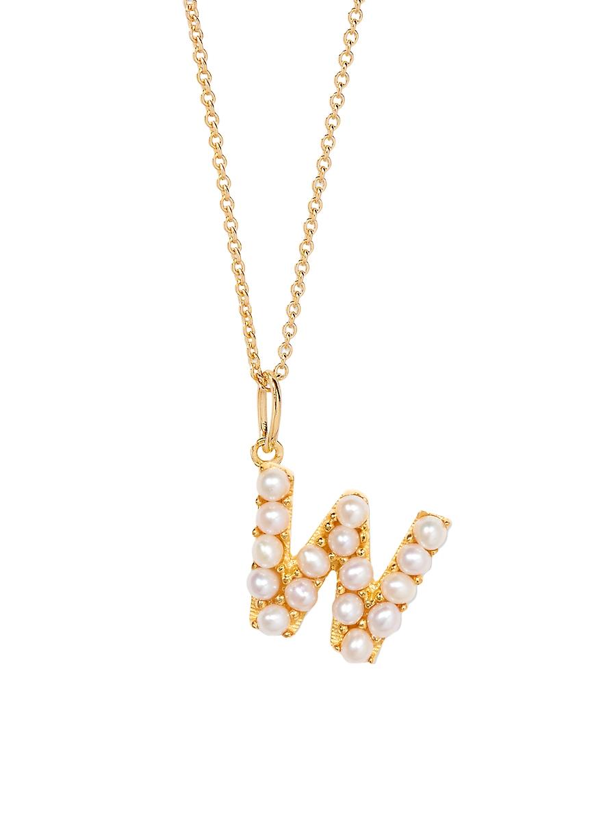 Womens Bridget Initial 14K-Gold-Plated & Freshwater Pearl Necklace Product Image