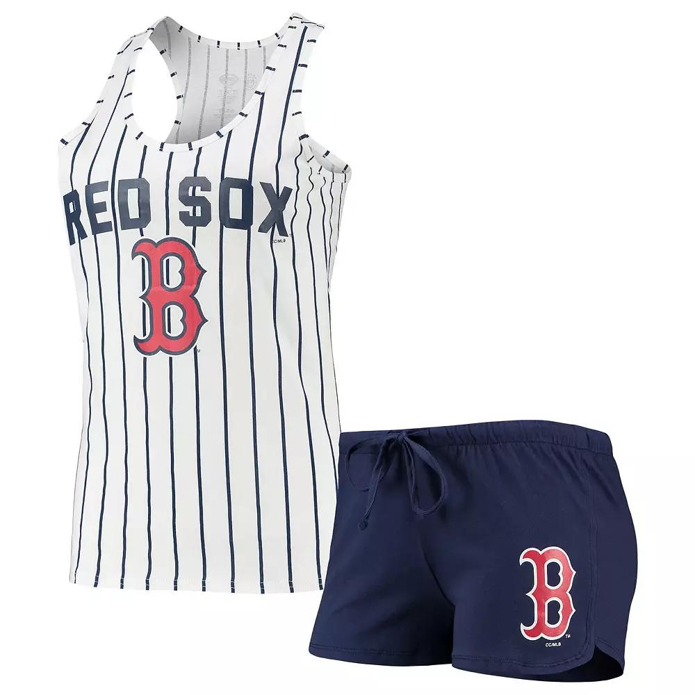Women's Concepts Sport Navy/White Boston Red Sox Vigor Racerback Tank Top & Shorts Sleep Set, Size: Large, Blue Product Image