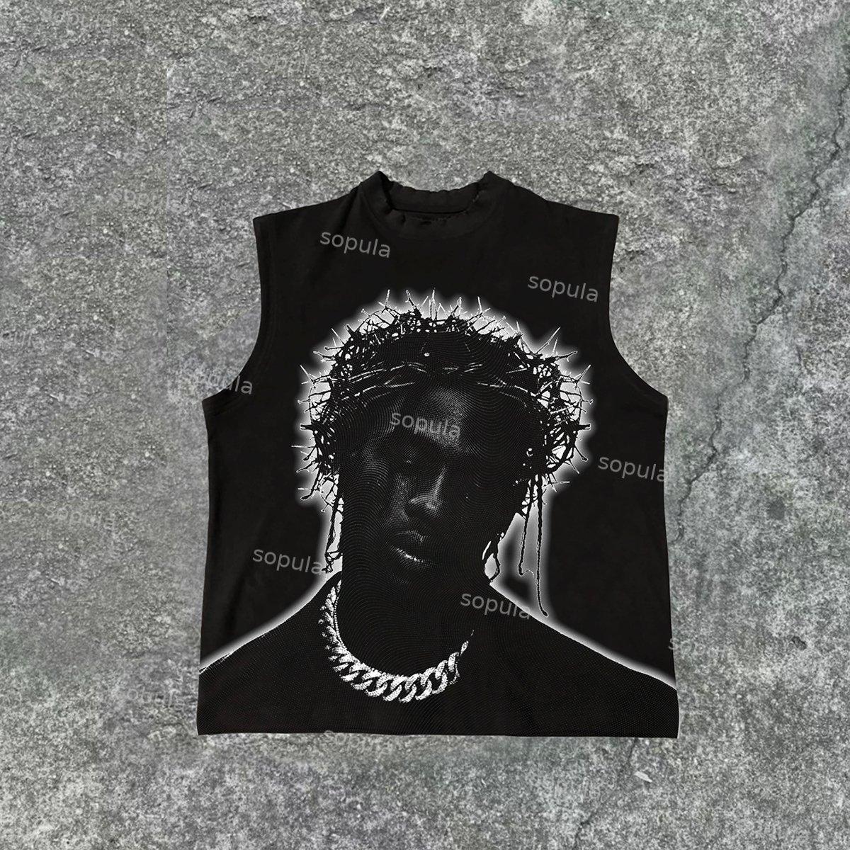 Sopula Men's Street Ts Print Cotton Sleeveless Tank Top Product Image