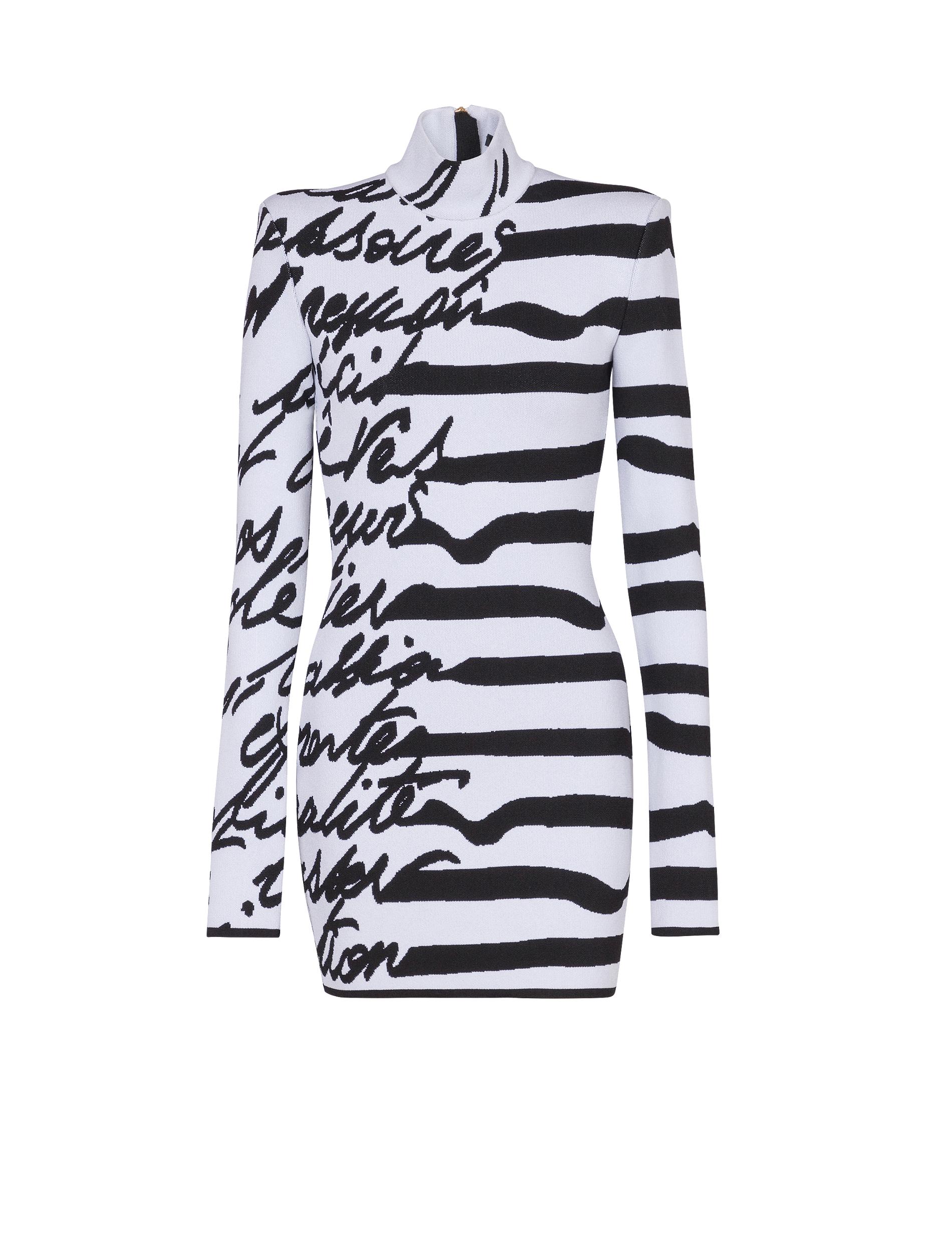 Striped "Love Letter" jacquard knit dress Product Image