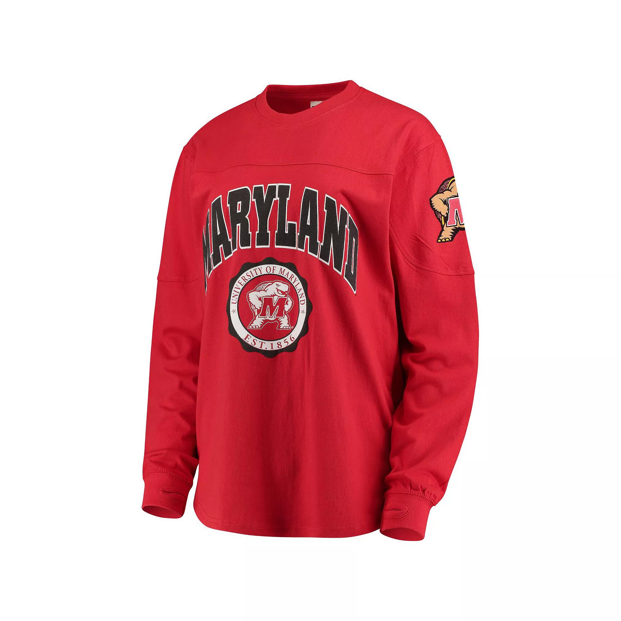 Women's Red Maryland Terrapins Edith Long Sleeve T-Shirt, Size: Small Product Image