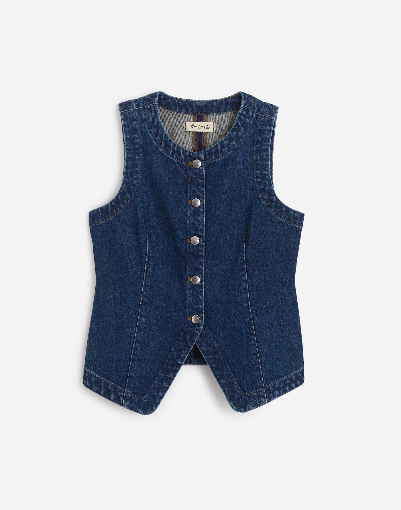 Denim Crewneck Vest in Owsley Wash Product Image