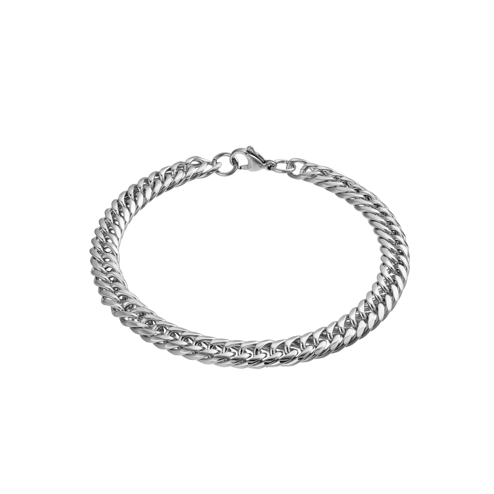 Kristen Kesho Stainless Steel Double Curb Chain Bracelet, Men's, Size: 9" Product Image