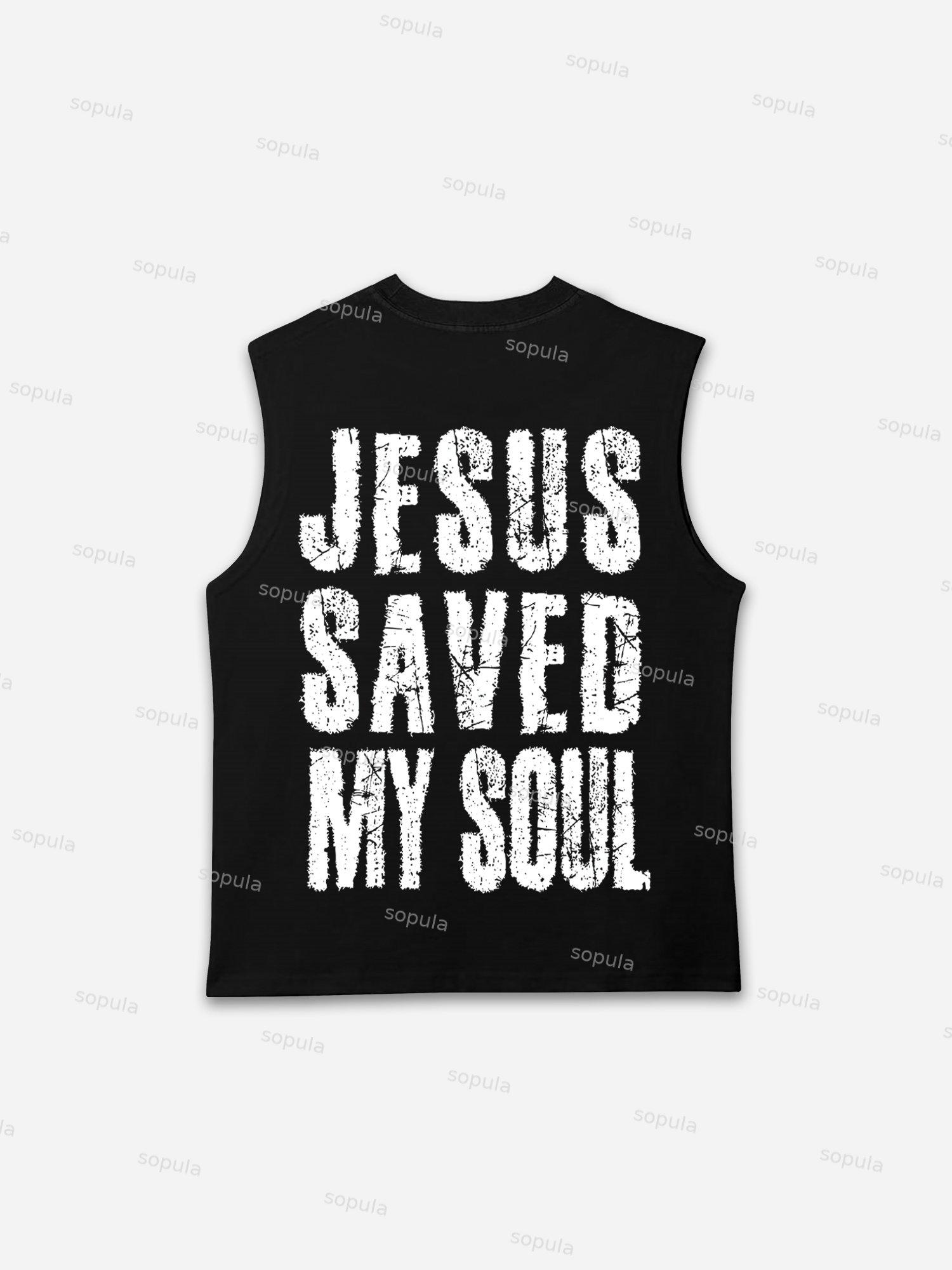 Jesus Saved My Soul Print Tank Top Product Image