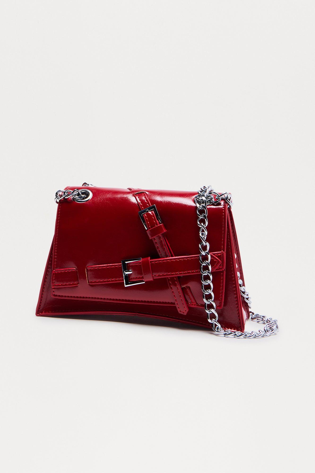 Madi Faux Leather Crossbody Handbag - Red Female Product Image