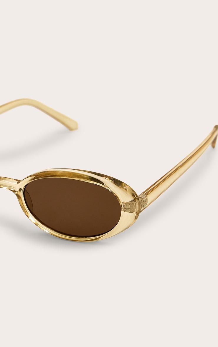 Butter Yellow Crystal Round Sunglasses Product Image