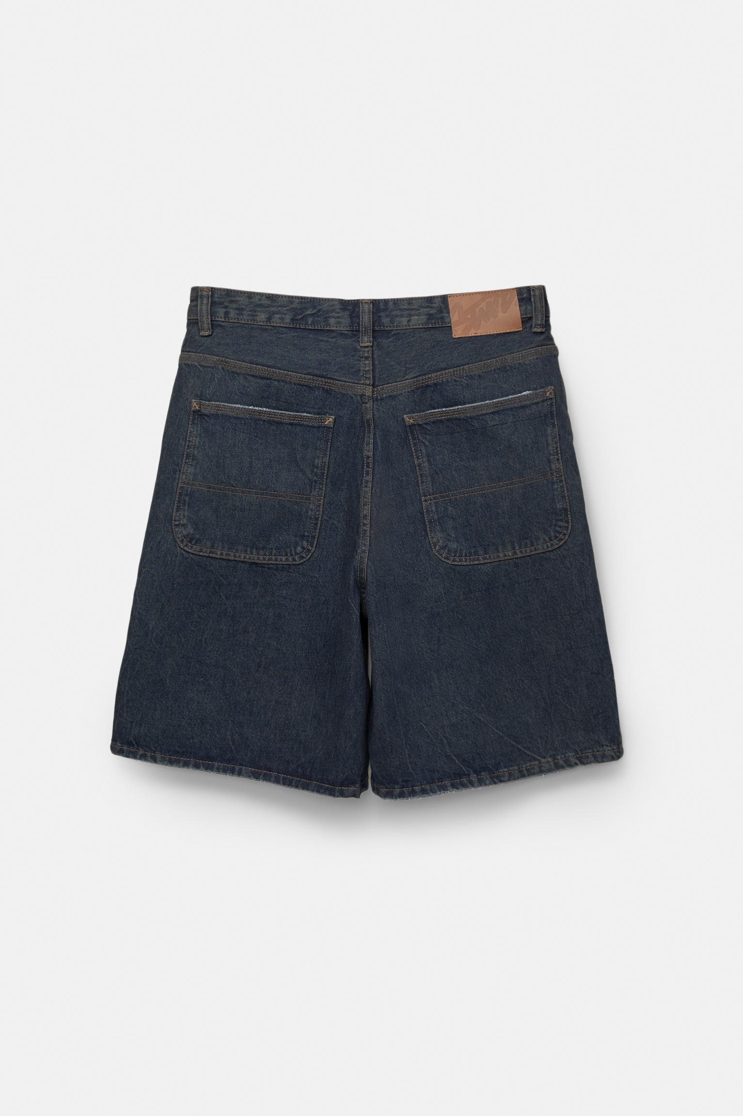 Loose baggy denim Bermuda shorts Product Image