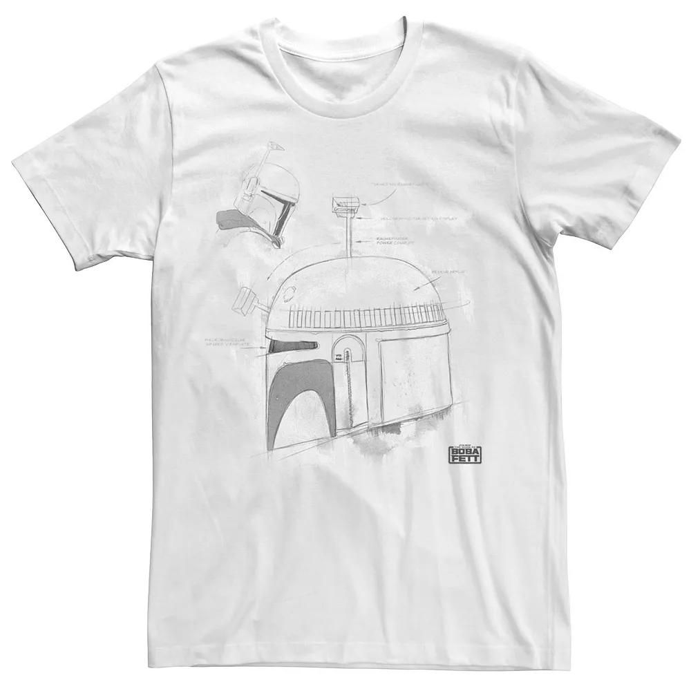 Men's Star Wars The Book Of Boba Fett White Helmet Stamp Tee,  Product Image
