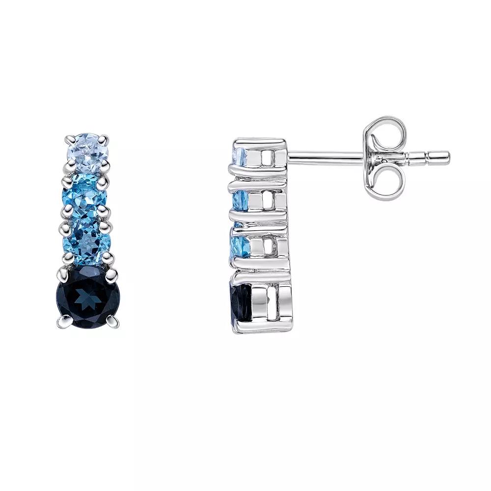 Gemminded Sterling Silver Blue Topaz Earrings, Women's Product Image