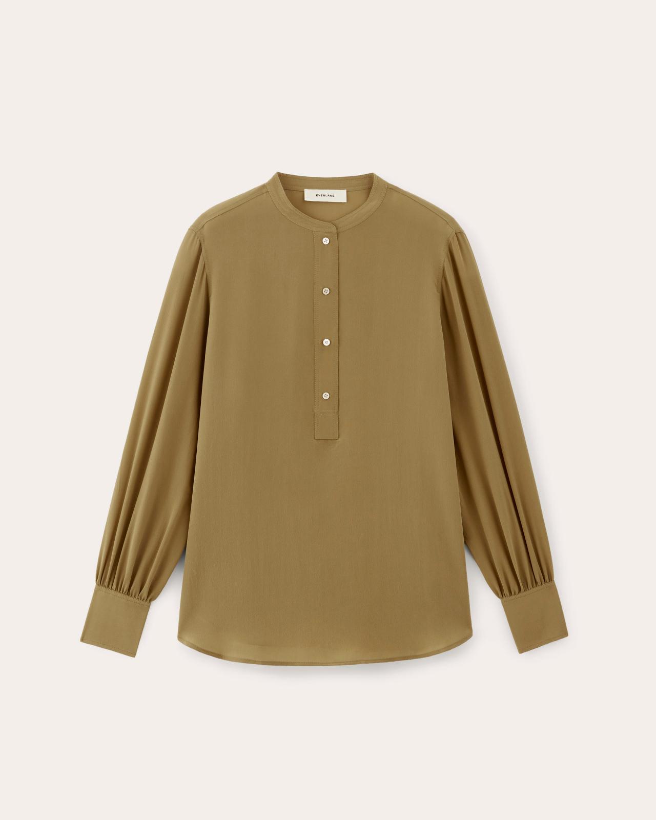 The Henley Shirt in Washable Silk Product Image