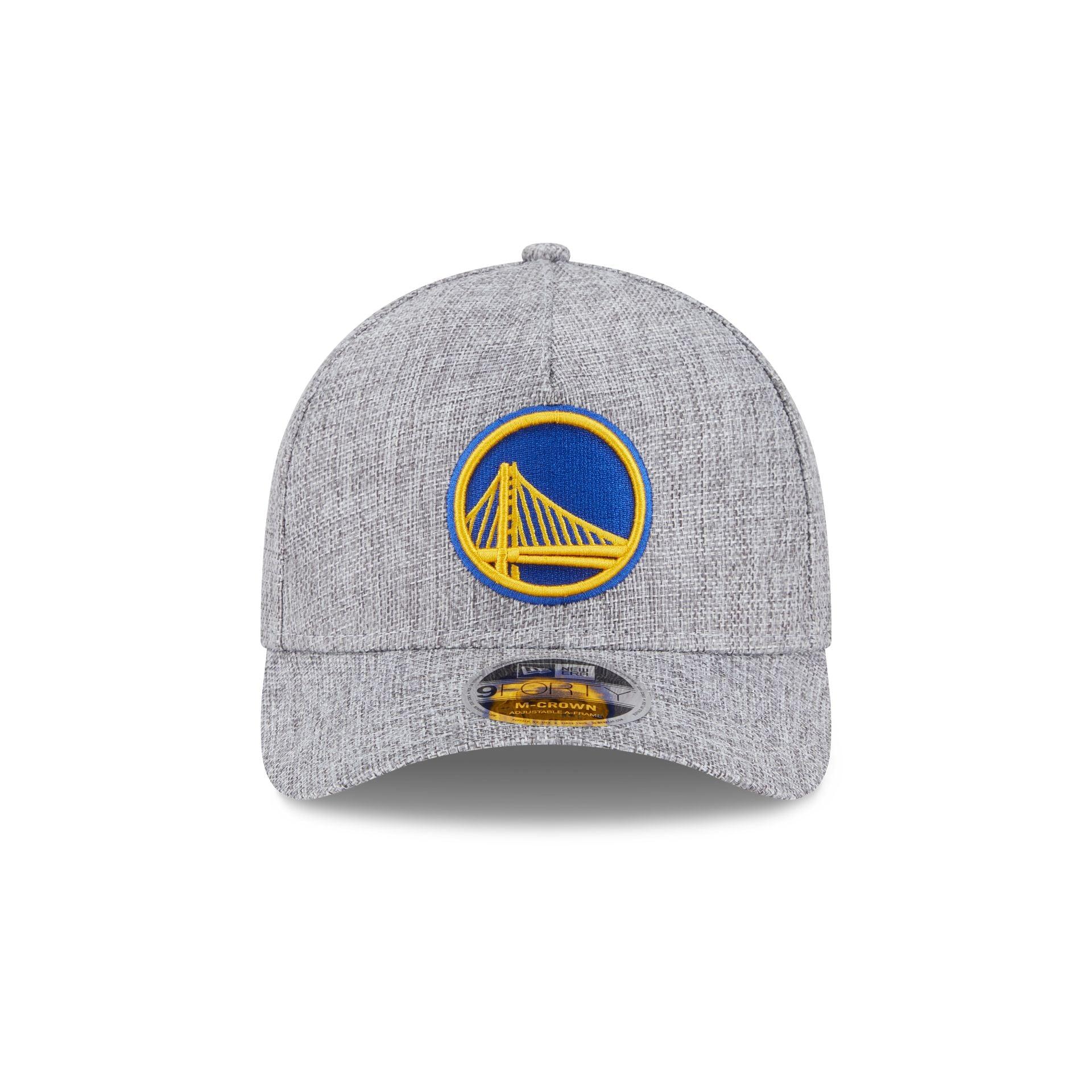 Golden State Warriors Cotton Weave Gray 9FORTY M-Crown A-Frame Snapback Hat Male Product Image