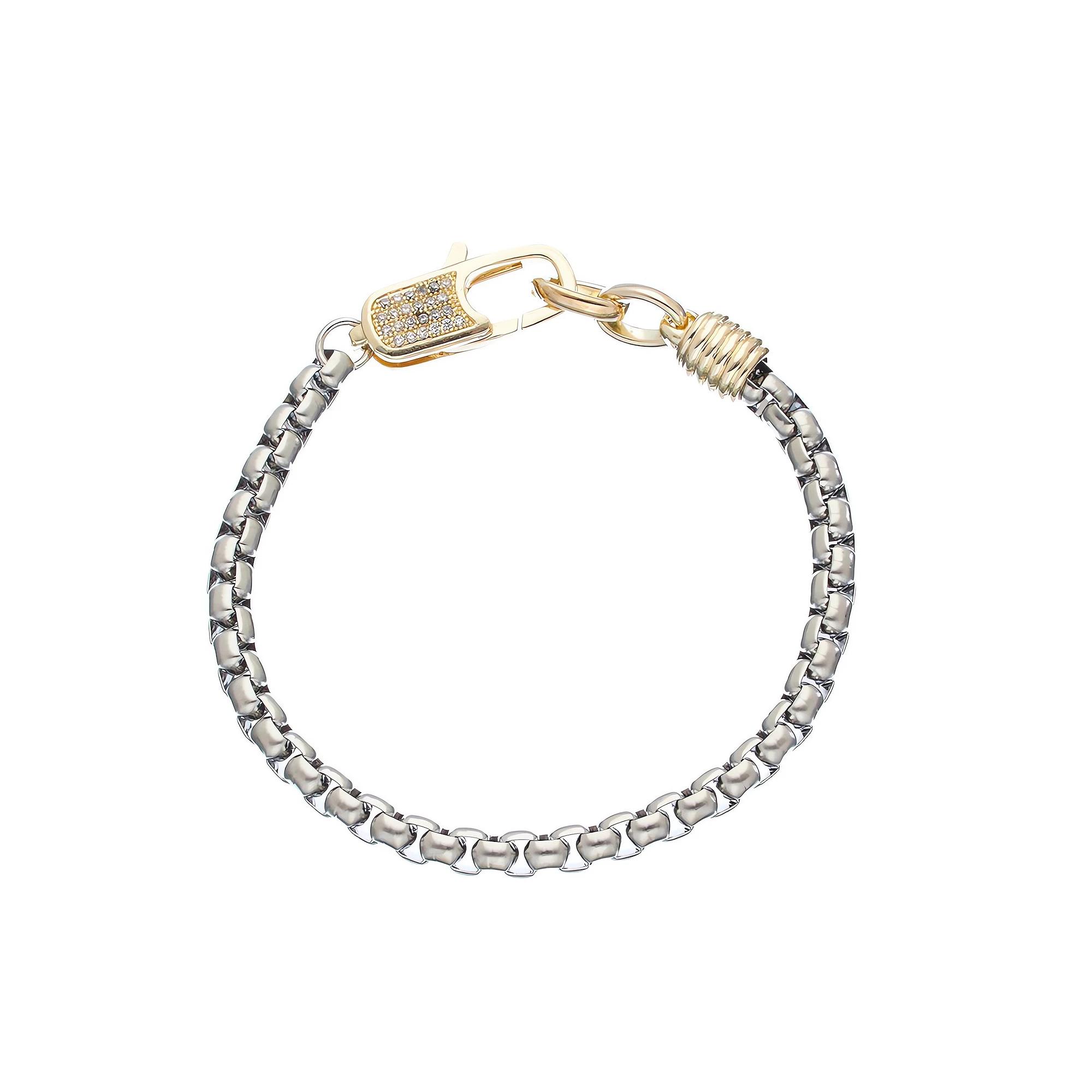 Juvell Two Tone 18k Gold Plated Cubic Zirconia Bracelet, Women's, Size: 7" Product Image