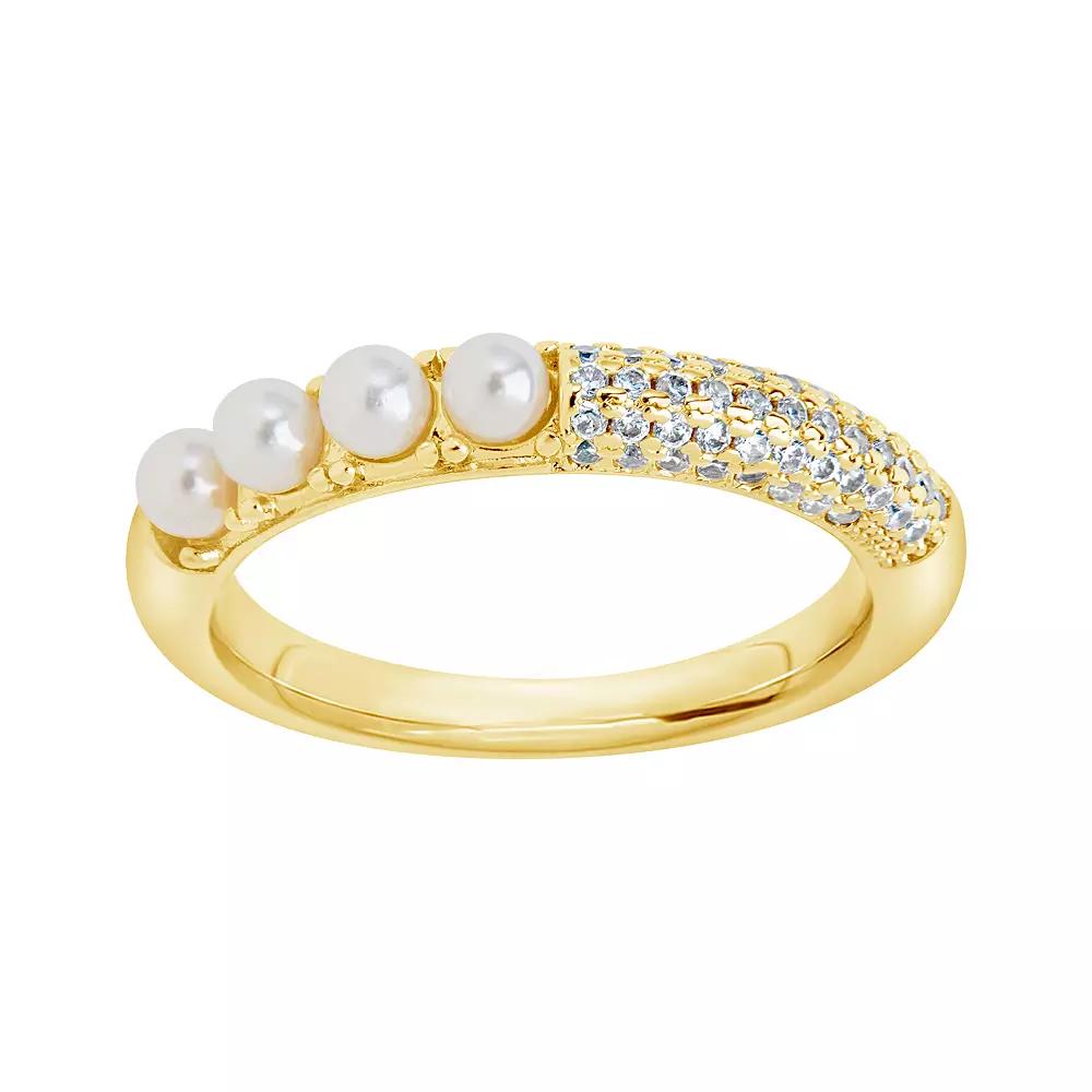 MC Collective Faux Pearl Evelyn Ring, Women's, Size: 7, Silver Tone Product Image