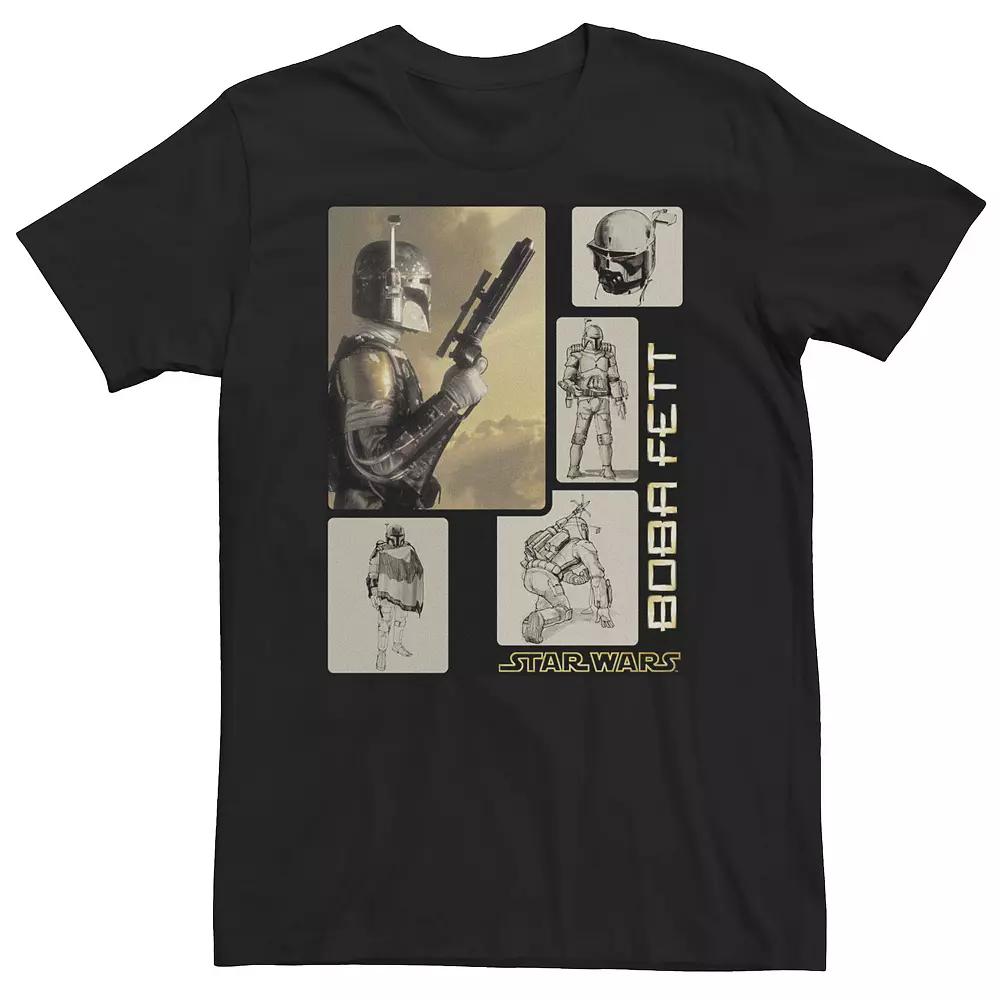 Big & Tall Star Wars Boba Fett Concept Sketches Tee, Men's, Size: 4XL, Black Product Image