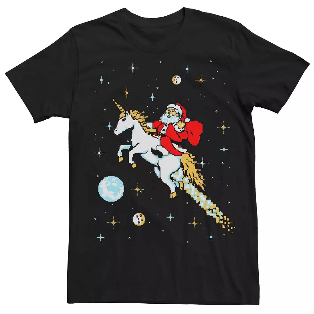 Men's Santa Space Unicorn Ride Graphic Tee,  Product Image