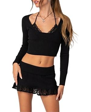 Edikted Lace Bra Detail Knit Top Product Image