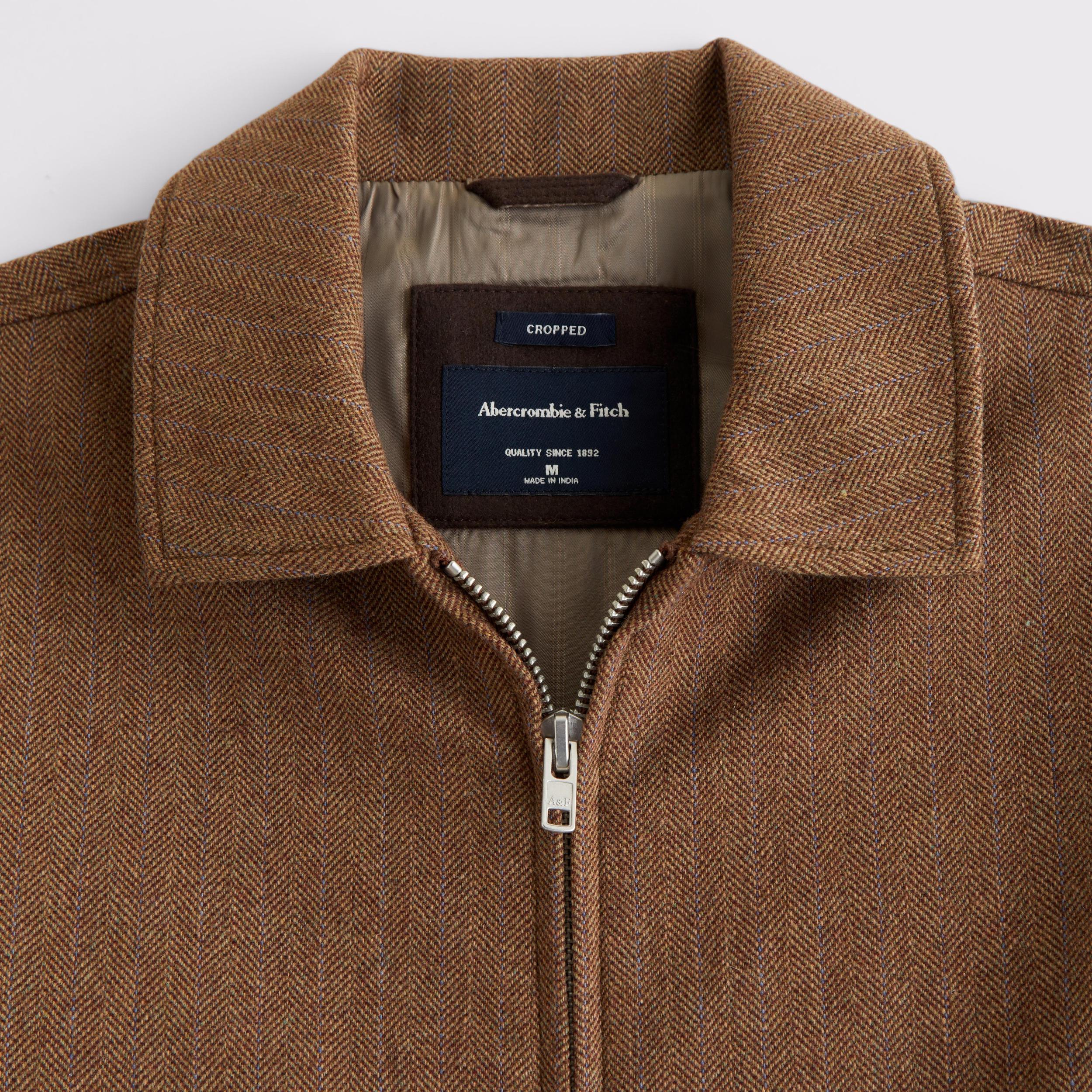 Cropped Wool-Blend Zip Jacket Product Image