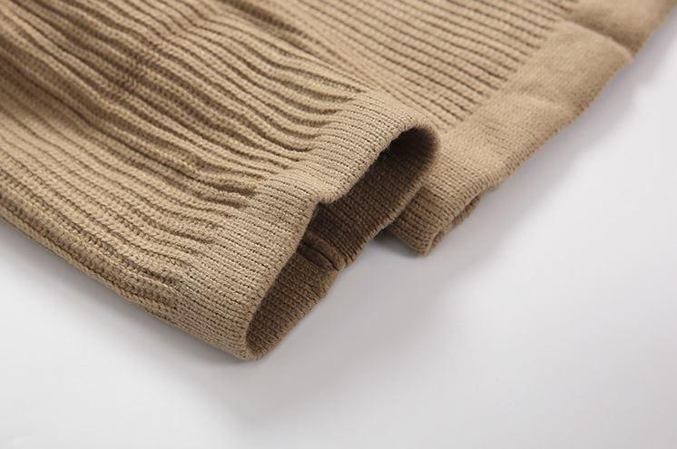 RT No. 4391 LIGHT BROWN KNITTED V-NECK CARDIGAN Product Image