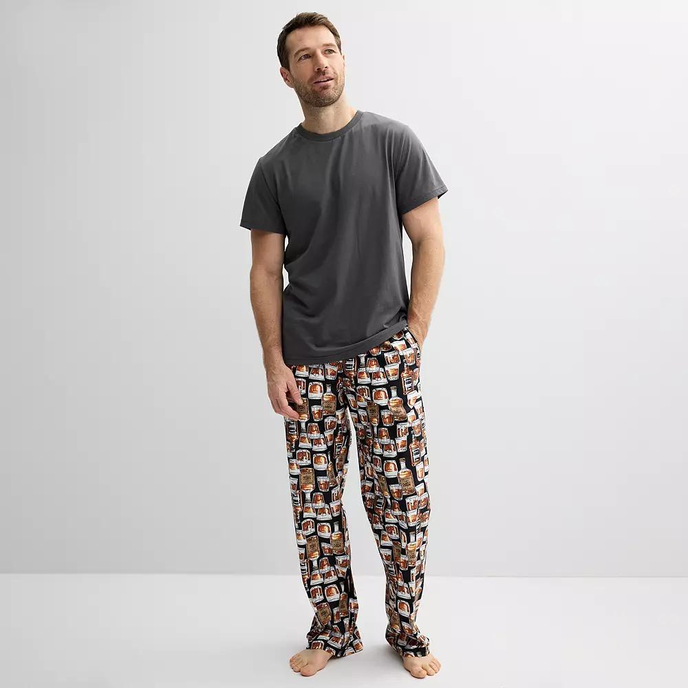 Mens PJs + PANCAKES Pajama T-Shirt & Bottle Print Pajama Pants Set Product Image