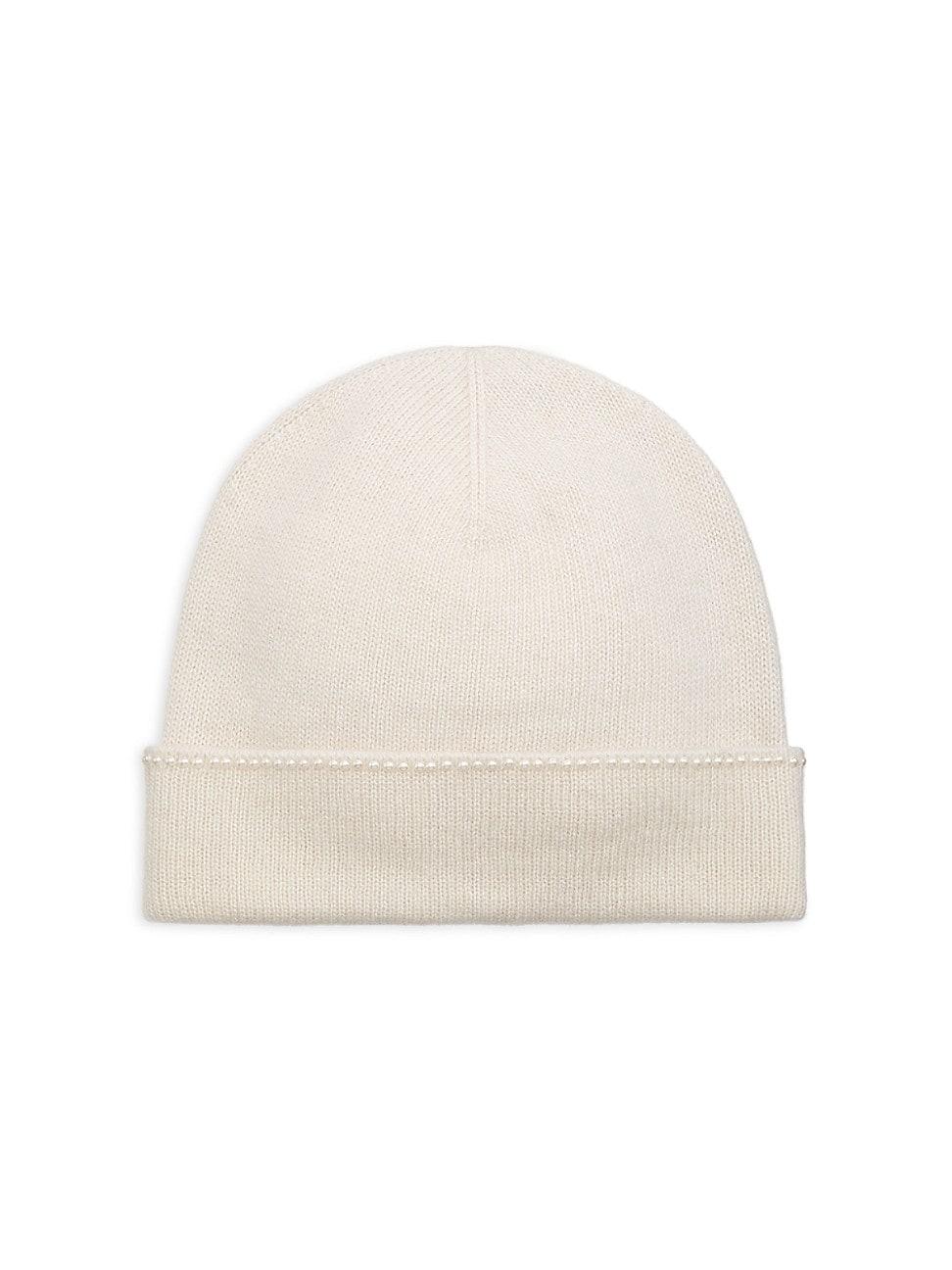 Womens Cashmere & Imitation Pearl Beanie Product Image