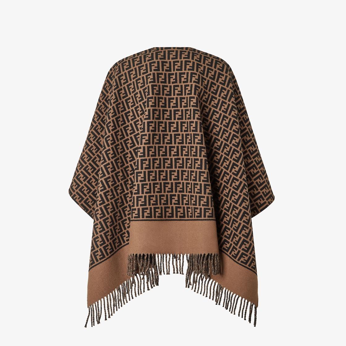 PonchoBrown wool and cashmere poncho Product Image