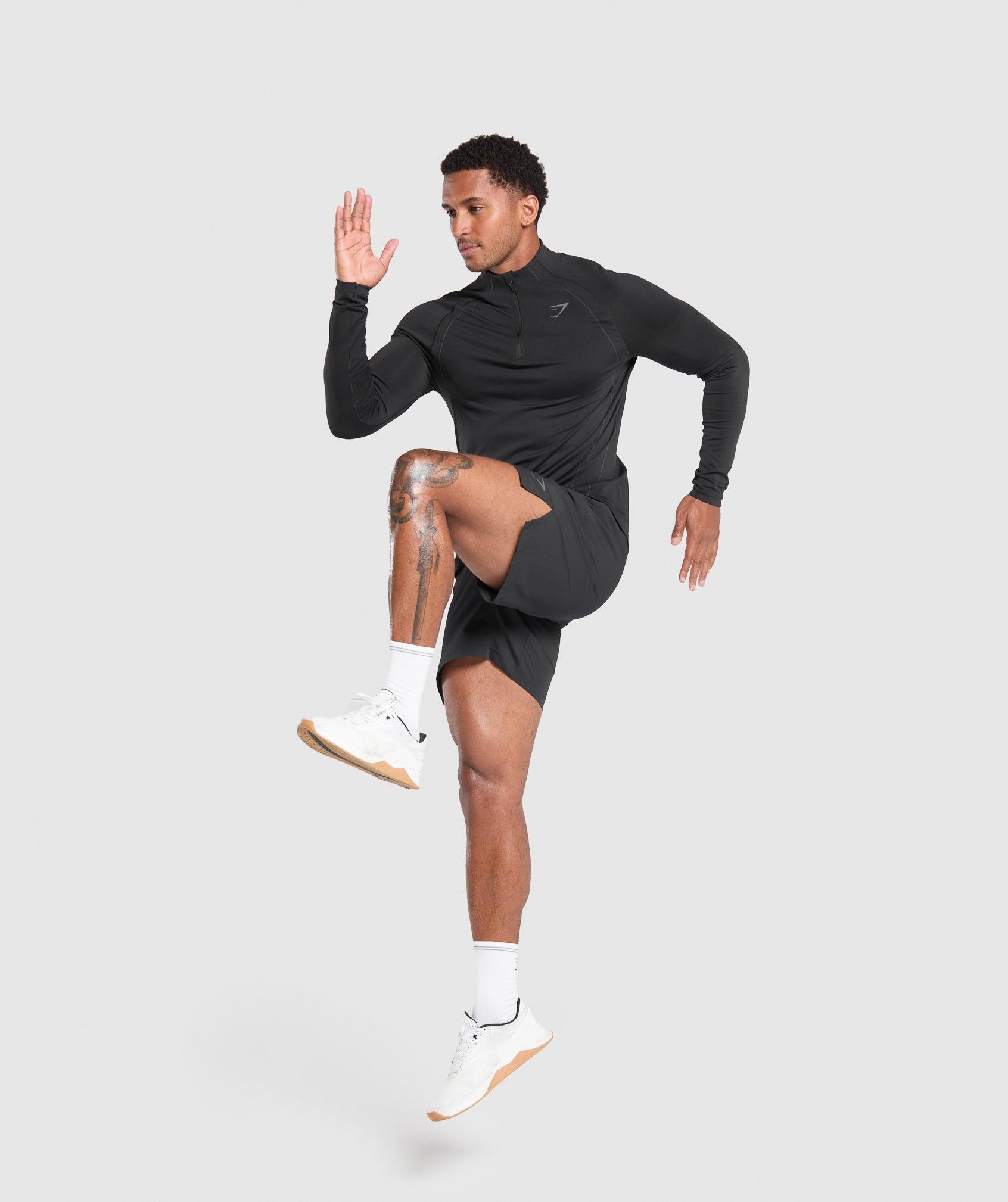 Gymshark Apex Seamless 1/4 Zip - Black/Dark Grey Male Product Image