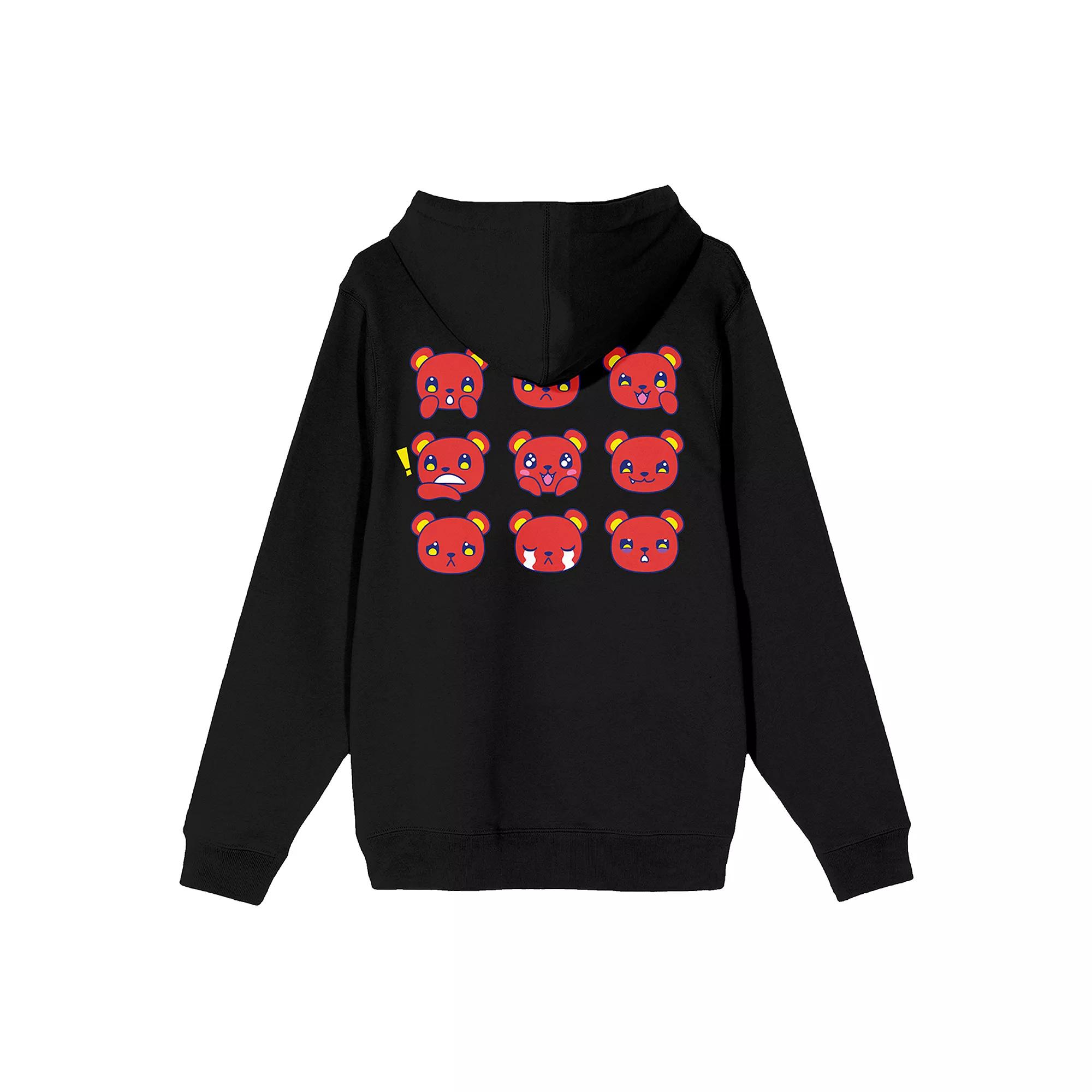 Men's Zhong Black with Red Bear Hoodie,  Product Image