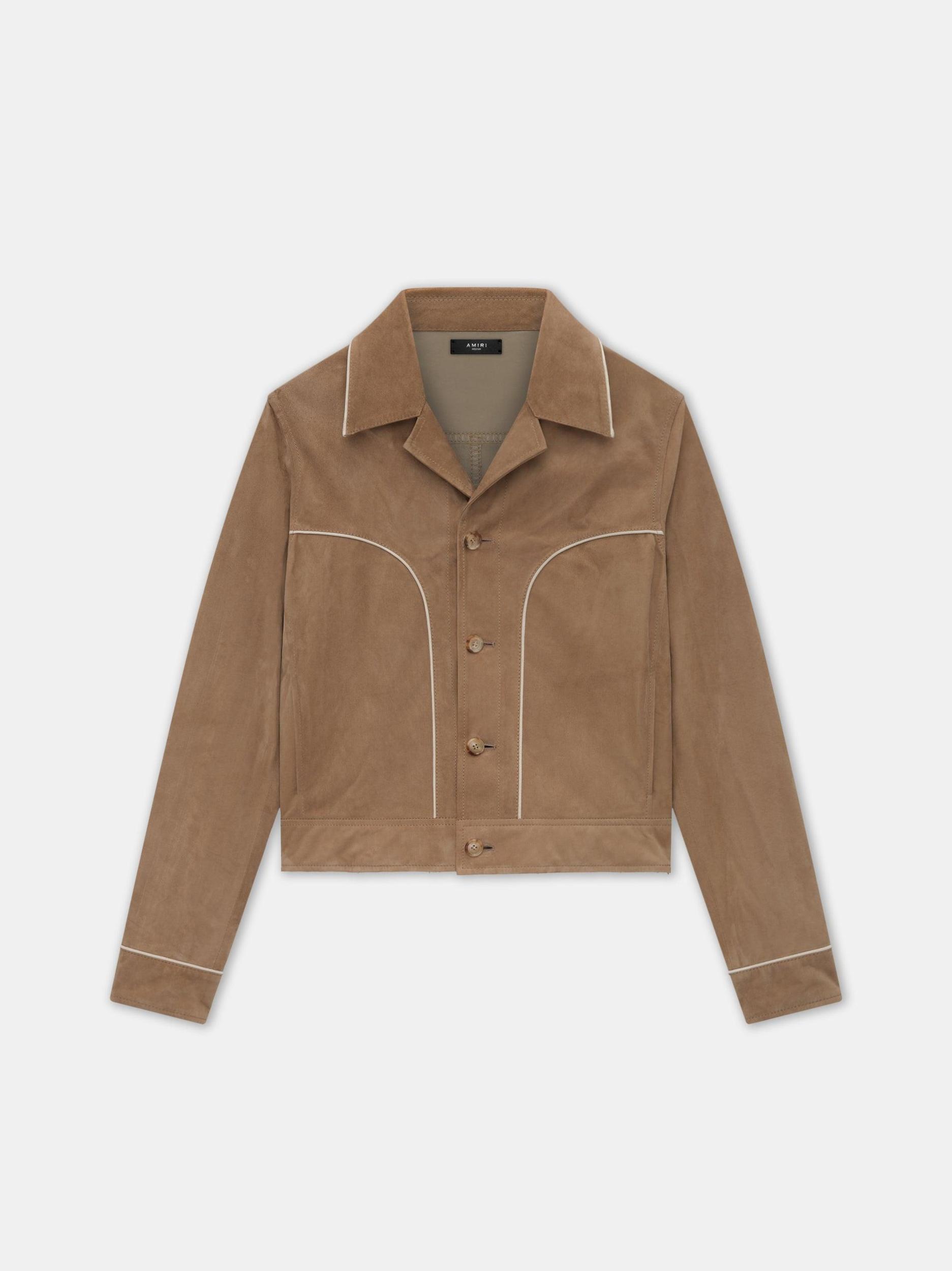 SUEDE JOHNNY JACKET - Camel Male Product Image