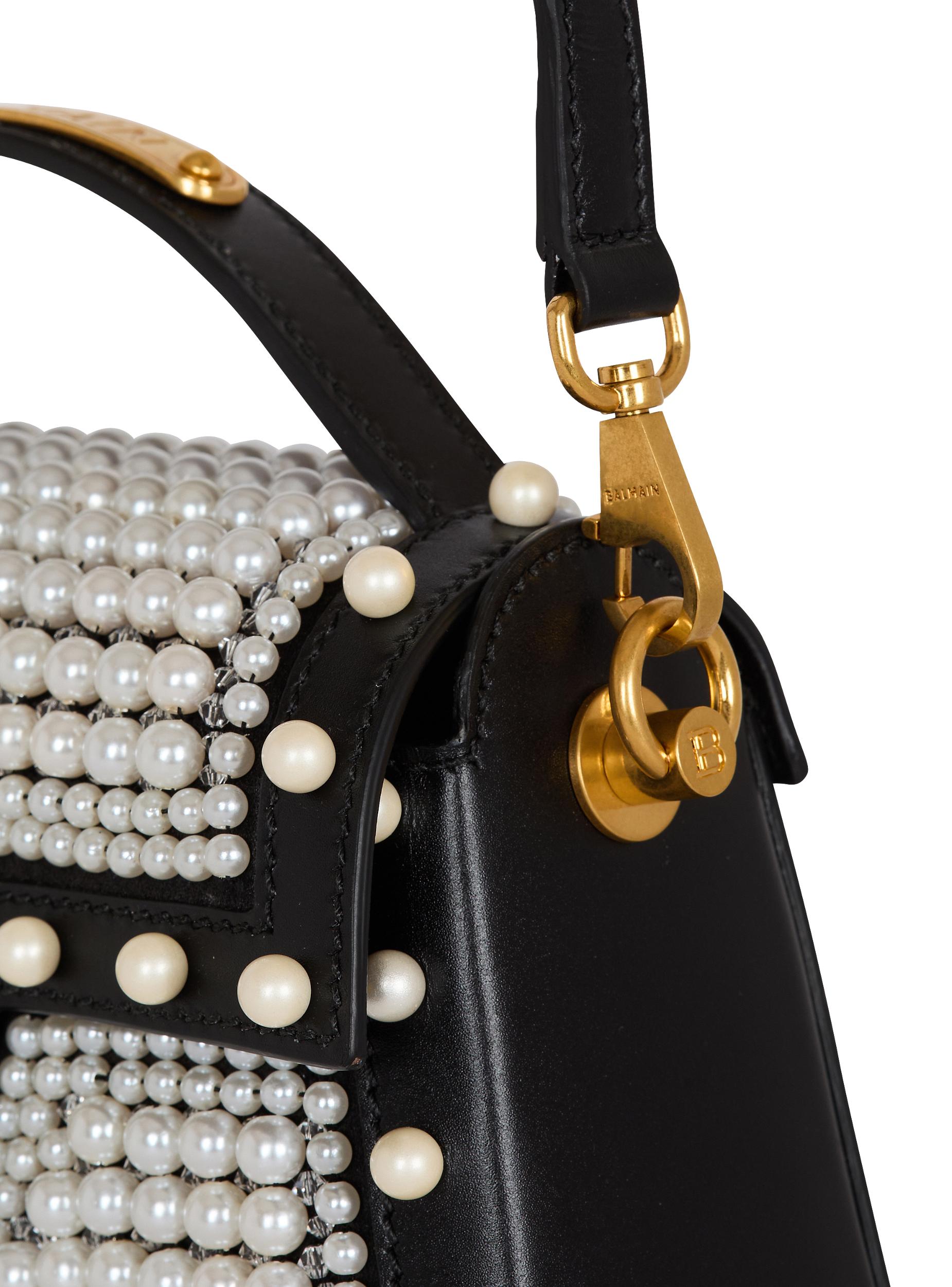 B-Buzz Dynasty bag in leather and embroidered satin Product Image