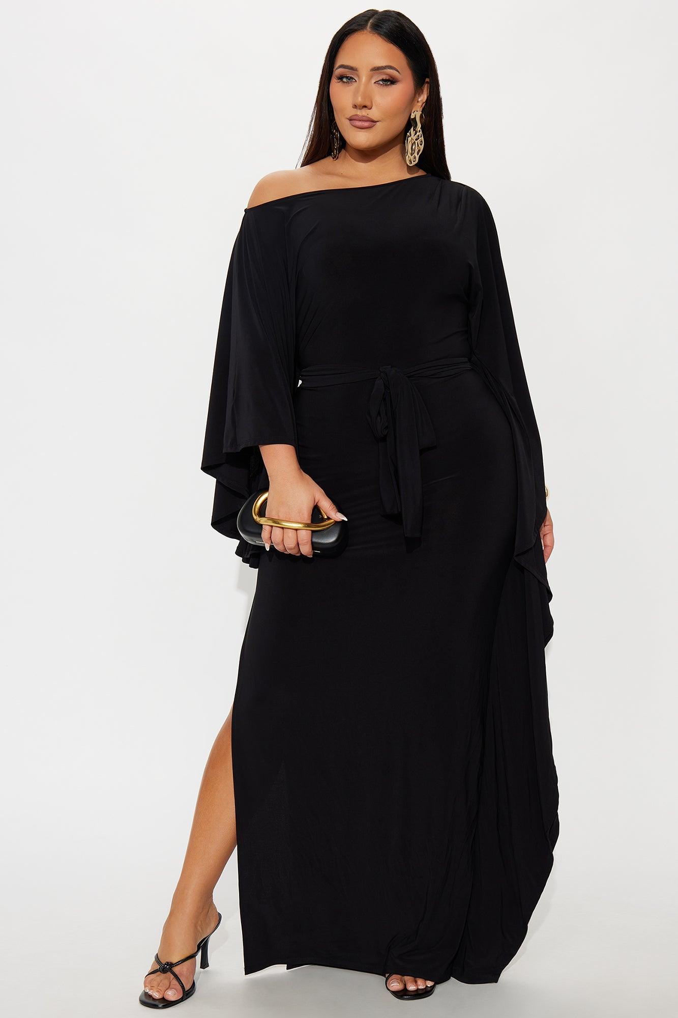 Ivy Draped Maxi Dress - Black Female Product Image