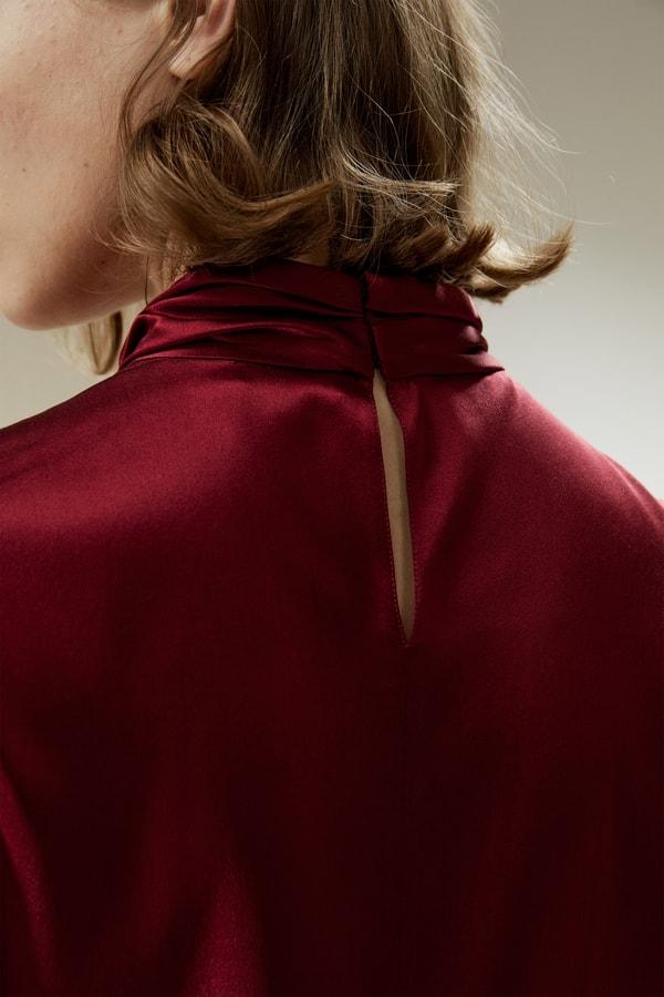 Asymmetrical Embellished Pleats Shirt Product Image