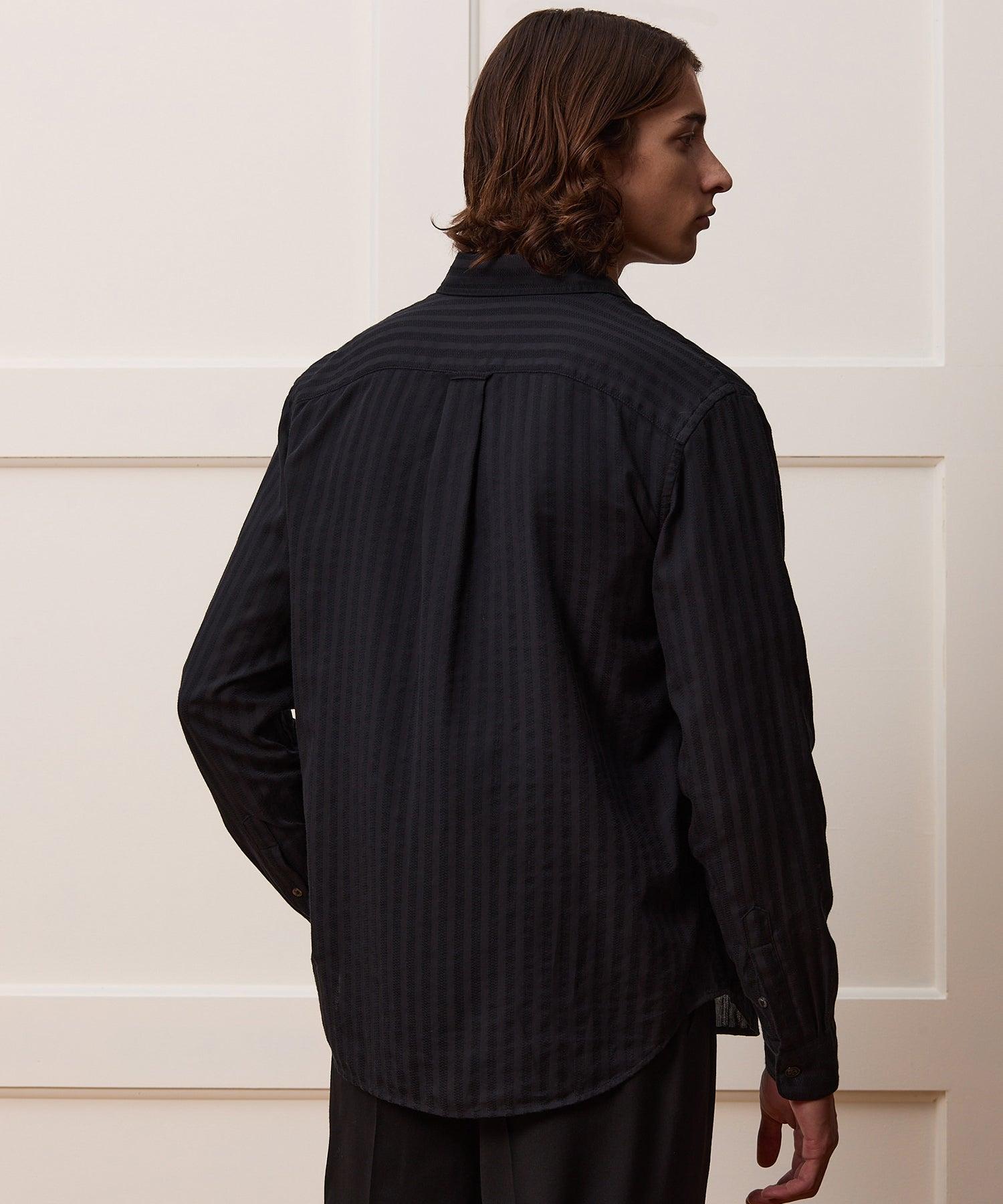 Cotton Jacquard Point Collar Shirt Product Image