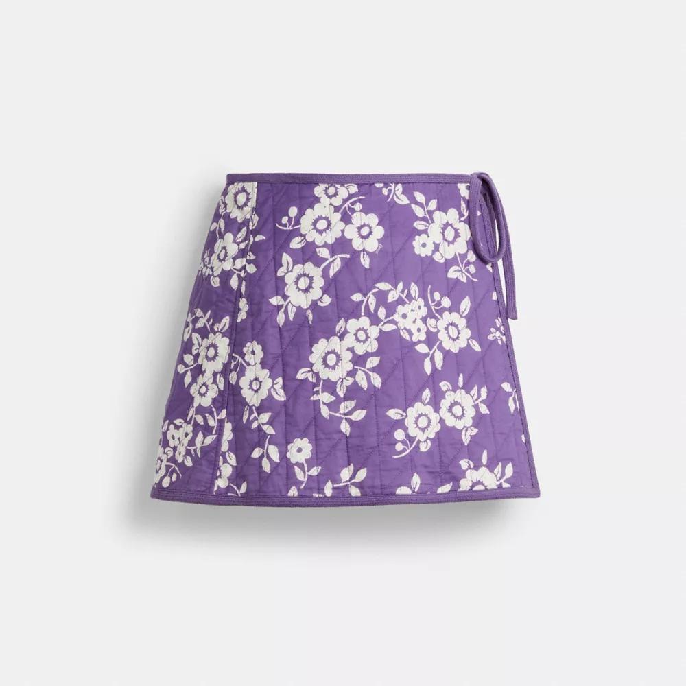 Quilted Floral Wrap Skirt Product Image
