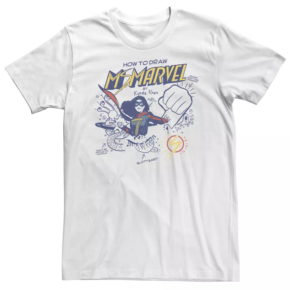 Big & Tall Marvel Ms. Marvel How To Draw Ms. Marvel Tee, Men's,  Product Image