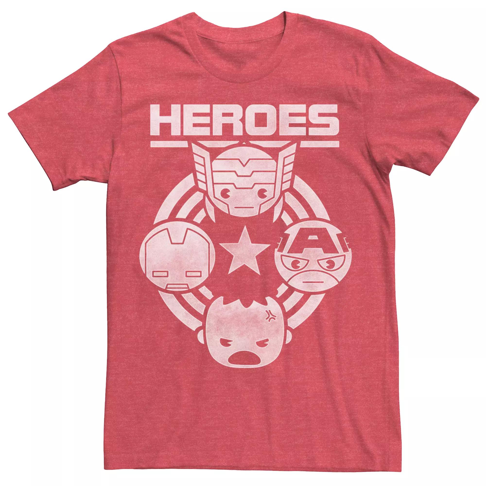 Men's Marvel Kawaii Art Collection Quad Icons Graphic Tee,  Product Image