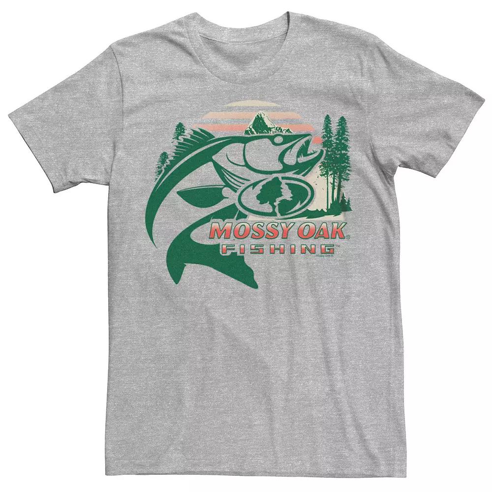 Men's Mossy Oak Fishing Salmon Sunset Graphic Tee,  Product Image