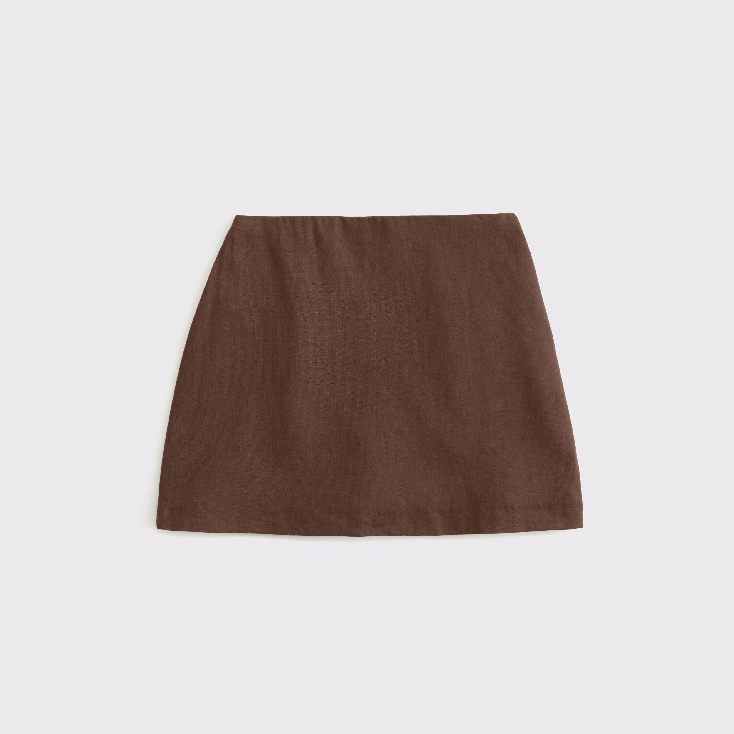 The A&F Scarlett Curve Love Linen-Blend Mini Skort Product Image