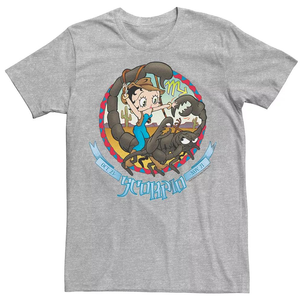 Men's Betty Boop Scorpio Horoscope Tee, Size: Small, Athletic Grey Product Image