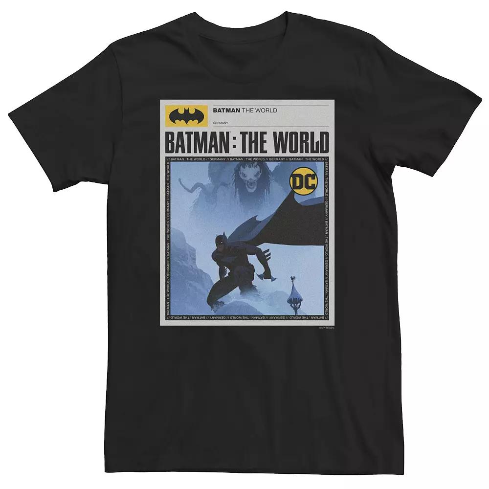 Big & Tall DC Comics Batman: The World Germany News Poster Tee, Men's,  Product Image