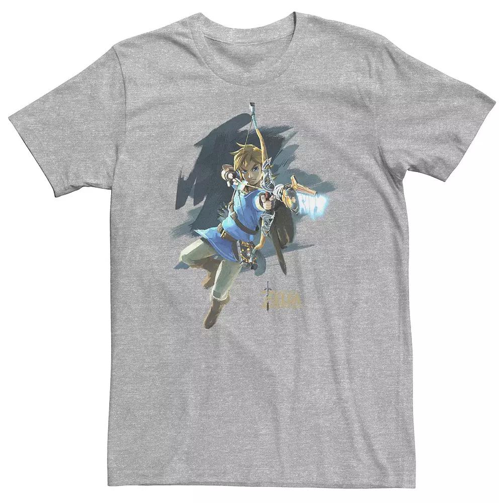 Big & Tall Nintendo Zelda Breath of the Wild Link Jump Shot Aim Tee, Men's, Size: 3XL Tall, Athletic Grey Product Image