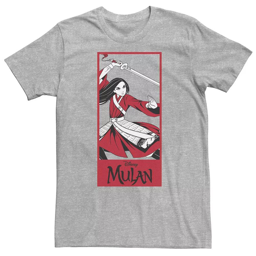 Big & Tall Disney Mulan Live Action Mulan Action Pose Panel Tee, Men's, Size: XXL Tall, Athletic Grey Product Image