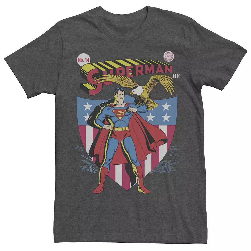 Men's DC Comics Superman Stars And Stripes Poster Tee, Size: Large, Grey Heather Product Image