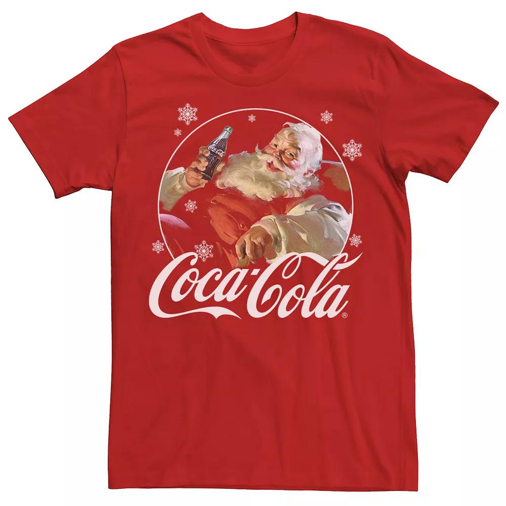 Men's Coca Cola Santa Retro Christmas Logo Tee,  Product Image