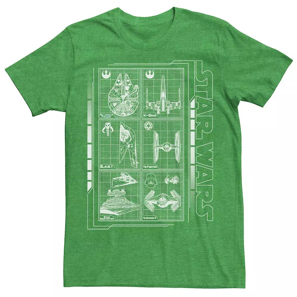 Men's Star Wars Battle Ships Schematic Tee,  Product Image