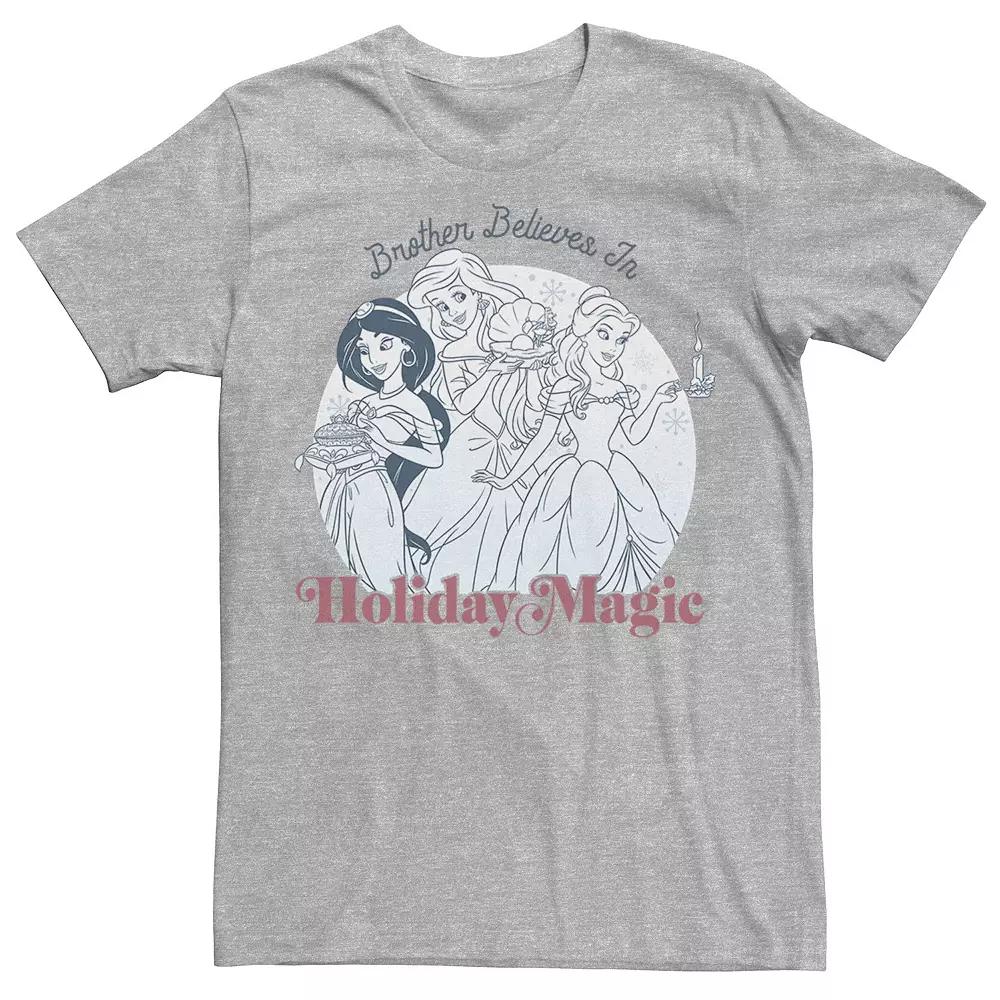 Men's Disney Princesses Brother Believes In Magic Tee, Size: Small, Athletic Grey Product Image