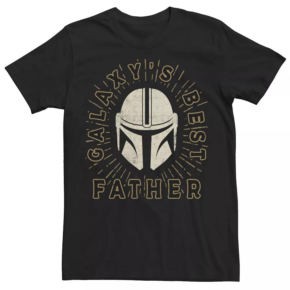 Men's Star Wars The Mandalorian "Galaxy's Best Father" Helmet Stamp Tee,  Product Image