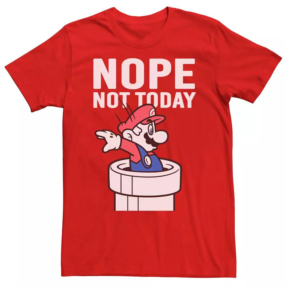 Men's Nintendo Super Mario Warp Pipe Nope Not Today Action Portrait Graphic Tee,  Product Image