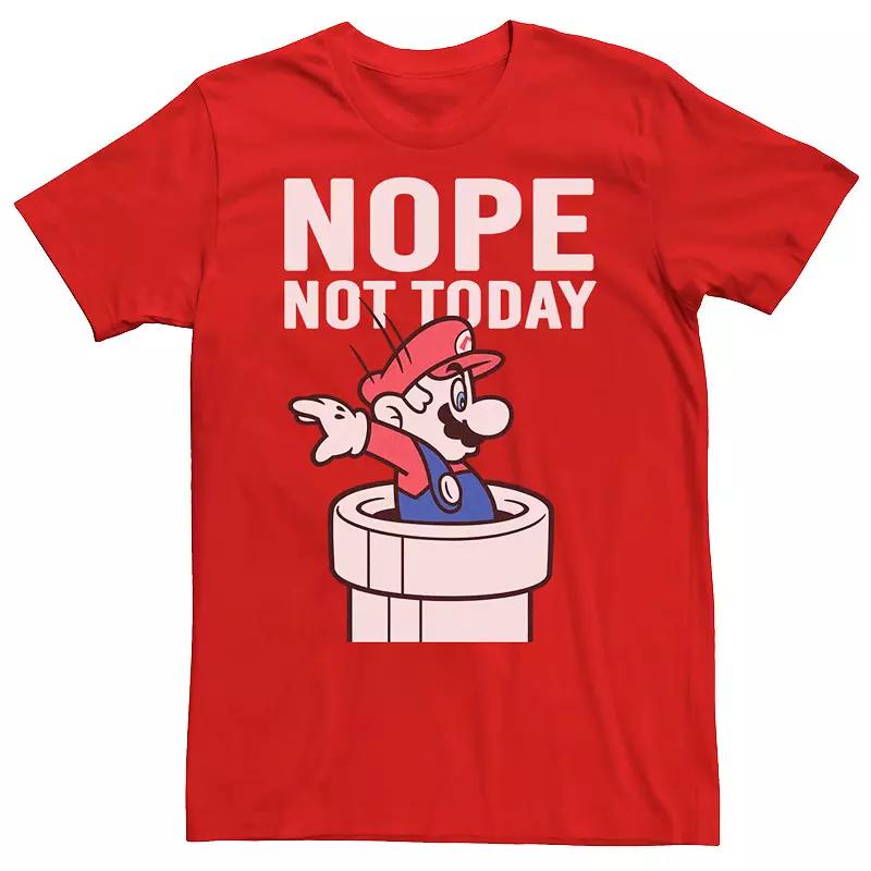 Men's Nintendo Super Mario Warp Pipe Nope Not Today Action Portrait Graphic Tee,  Product Image