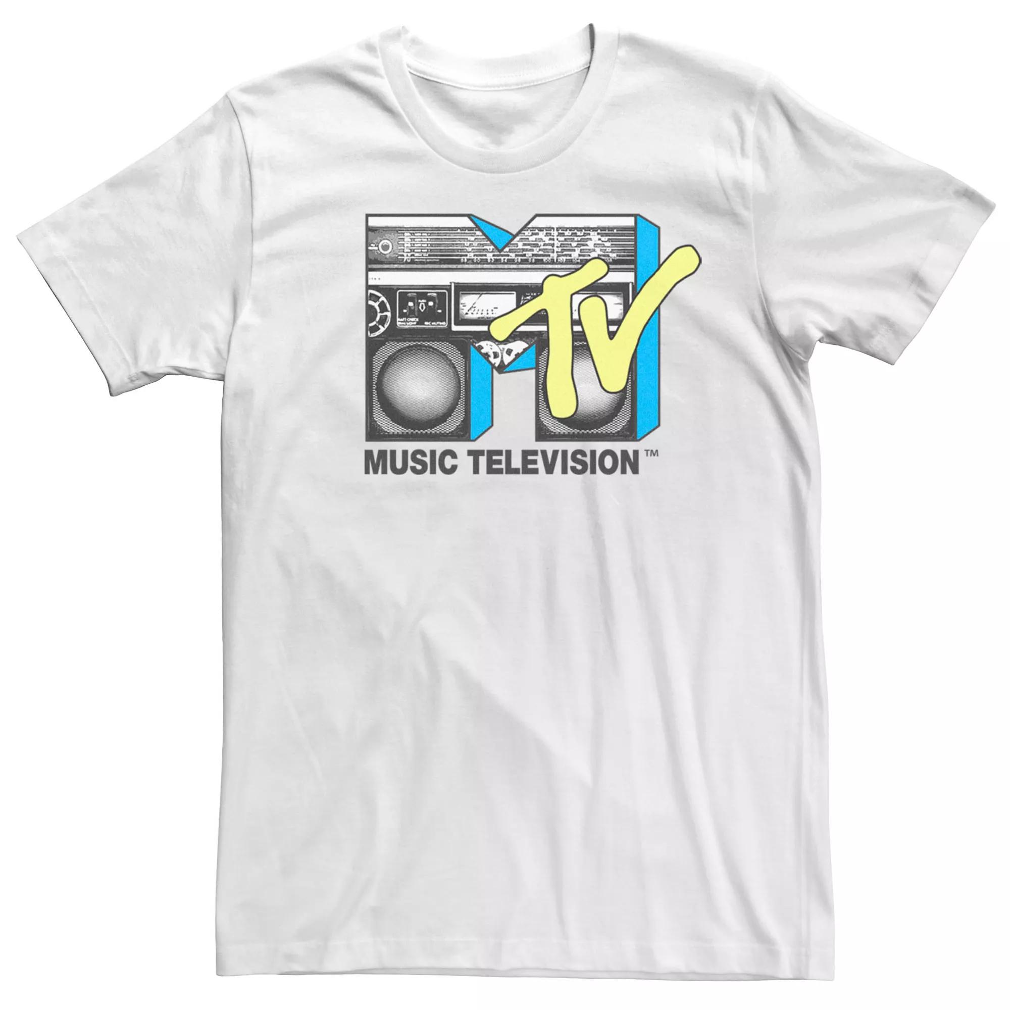 Men's MTV Logo Black And Yellow Boombox Tee,  Product Image