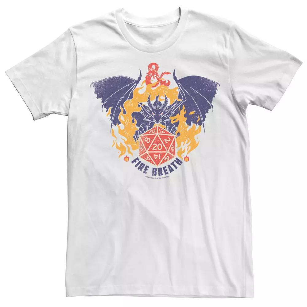Men's Dungeons & Dragons Fire Breath Dice Distressed Graphic Tee,  Product Image